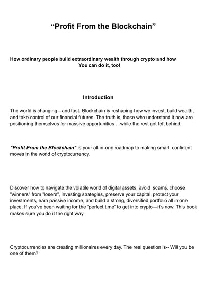"Profit From the Blockchain" E-Book
